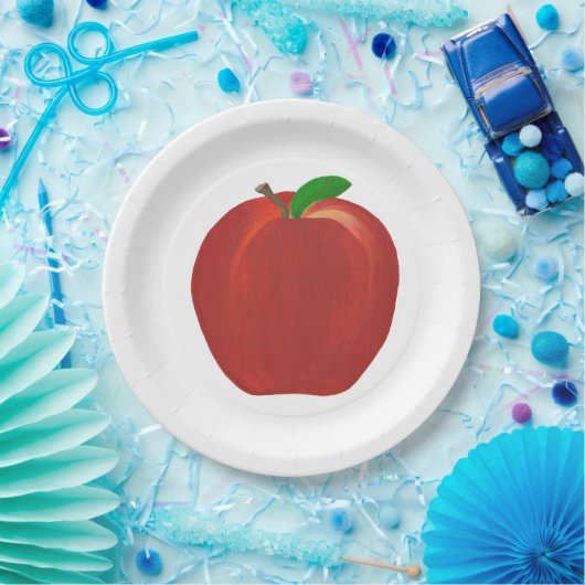 Teller aus Vollreifen, roten Apfelfarben, Fruchtpa (Party)