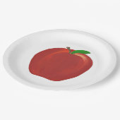 Teller aus Vollreifen, roten Apfelfarben, Fruchtpa (Schrägansicht)