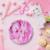 Teller aus weichrosafarbenem Peony Paper (Party)