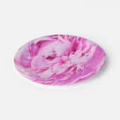 Teller aus weichrosafarbenem Peony Paper (Schrägansicht)