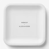 Teller aus weißem, feinem Brautpapier (Vorderseite)