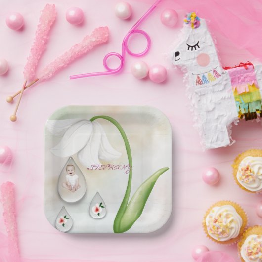 Teller aus weißem Fell (Party)