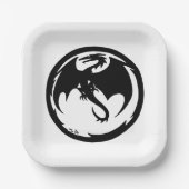 Teller aus weißem Schwarzdrachenpapier (Vorderseite)