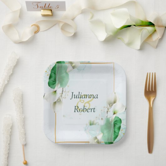 Teller aus weißer Lilie (Hochzeit)