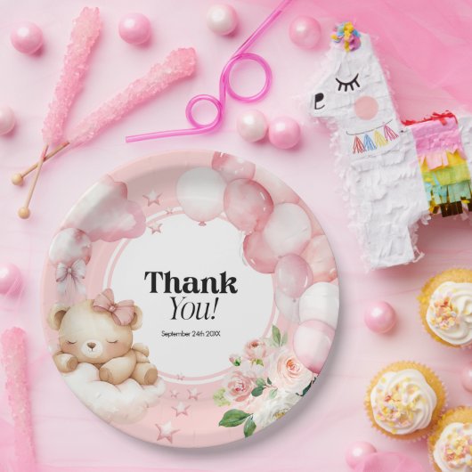 Teller Babydusche pink (Party)