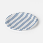 Teller, blau-weiße Streifen zum Geburtstag Pappteller (Schrägansicht)