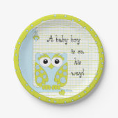 Teller "Blaues/grünes Owl" (Vorderseite)