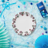 Teller, Blume mit weißer Blüte Pappteller (Party)