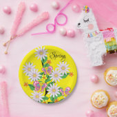 Teller, Blütenschmetterling, Gelbe Feder Pappteller (Party)