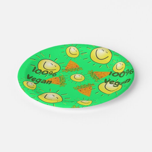 Teller, Carrots Sun 100% Vegan Pappteller (Schrägansicht)