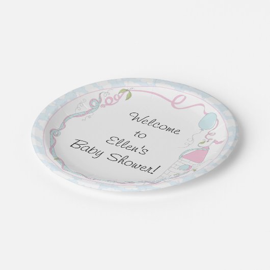 Teller "Castle Blue Pink" (Schrägansicht)