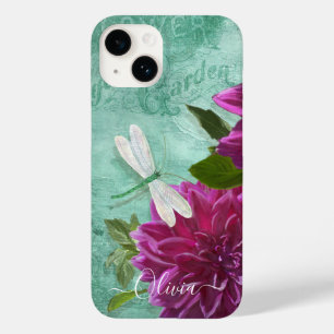 Teller-Dahlie-Blumen der Libellen-w lila Case-Mate iPhone Hülle