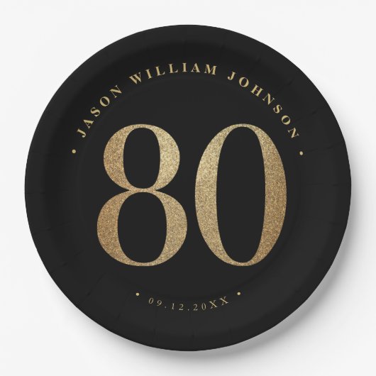 Teller der 80. Geburtstagsparty (Vorderseite)