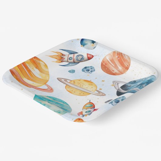 Teller der Geburtstagsparty (Gewinkelt)