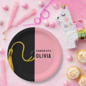 Teller der Graduierungspartei rosa Papier (Party)