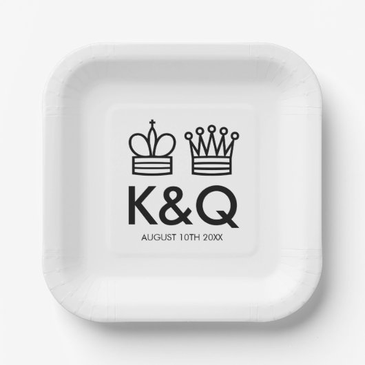 Teller der Hochzeitsfeier King and Queen (Vorderseite)