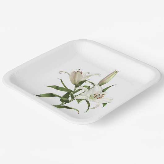 Teller des Botanischen Kunstbuchs der White Orient (Gewinkelt)