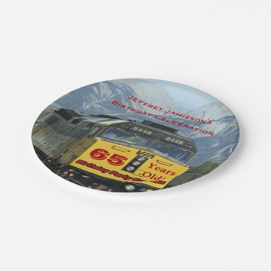 Teller des Eisenbahnbahnpapiers, 65. Geburtstag, N (Schrägansicht)