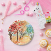 Teller des Herbststraßenpapiers (Party)