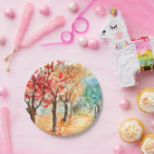 Teller des Herbststraßenpapiers (Party)