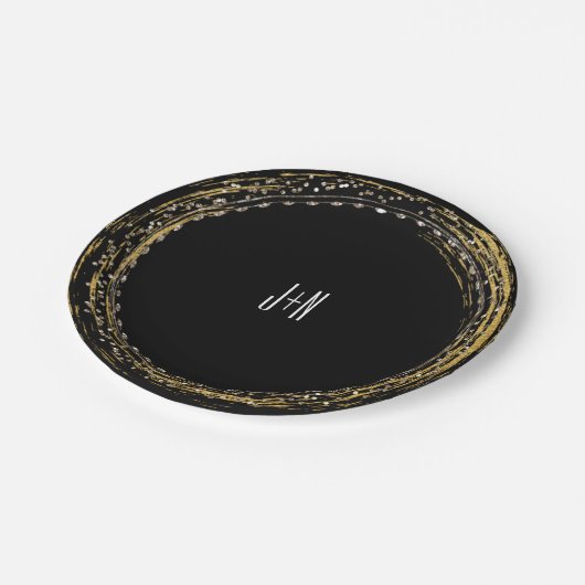 Teller des Party "Gold Foil Sparkle Glamour" (Schrägansicht)