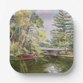 Teller des Red Boat Mountain Water color