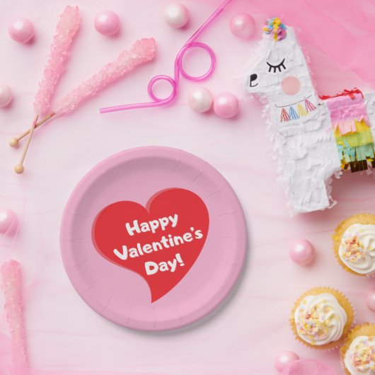 Teller des Roten Herzens zum Valentinstag (Party)