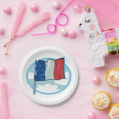 Teller des roten Weißbuchs mit französischer Flagg (Party)