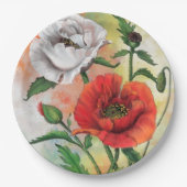 Teller des roten Weißmohnpapiers Blume (Vorderseite)