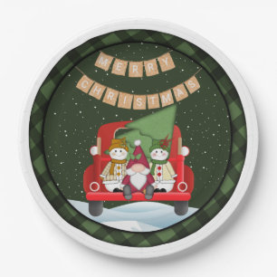Teller des Santa Gnome und Snowmen Paper