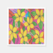 Teller des tropischen Plumeria Garden Throw Kissen Serviette (Vorderseite)