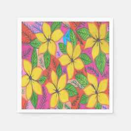 Teller des tropischen Plumeria Garden Throw Kissen Serviette