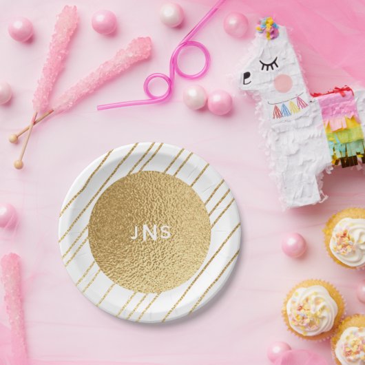 Teller, die elegantes Gold und Schwarz hochzimmern Pappteller (Party)