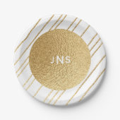 Teller, die elegantes Gold und Schwarz hochzimmern Pappteller (Vorderseite)