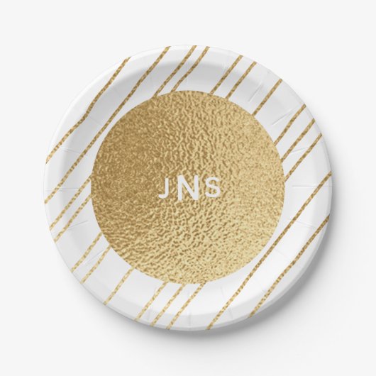 Teller, die elegantes Gold und Schwarz hochzimmern Pappteller (Vorderseite)