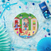 Teller, Eiscreme Beach Spaß Pappteller (Party)