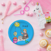 Teller, Fischer Fisch Sun Blue Pappteller (Party)