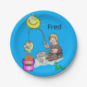 Teller, Fischer Fisch Sun Blue Pappteller (Vorderseite)