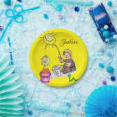 Teller, Fisherman Sun Fish Gelb Pappteller (Party)