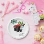 Teller, Frohe Festtage des Weihnachtsschneemans Pappteller (Party)