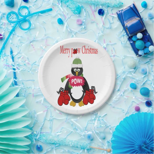 Teller, frohe Weihnachts-Pinguin-Boxen Pappteller (Party)