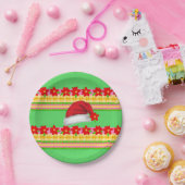 Teller, frohe Weihnachts-Weihnachtsmannmütze Pappteller (Party)