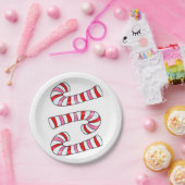 Teller, frohe Weihnachtscreme Candy Cane Pappteller (Party)
