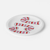 Teller, frohe Weihnachtscreme Candy Cane Pappteller (Schrägansicht)