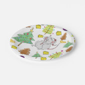 Teller, Frohe Weihnachtsmäuse Käse Pappteller (Schrägansicht)