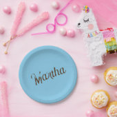 Teller für antikes Namenspapier (Sky Blue & Copper (Party)