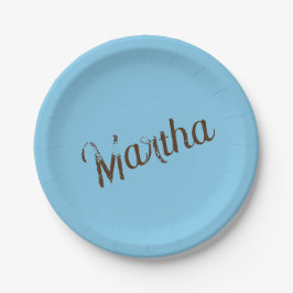 Teller für antikes Namenspapier (Sky Blue & Copper