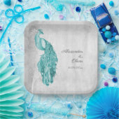 Teller für aquamarine Pfau-Polterabend (Party)