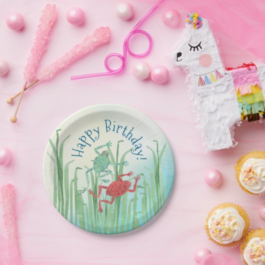 Teller für Aquarelle-Frosch (Party)