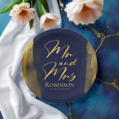 Teller für Aquarellpapier | Blue Wedding Abstrakt